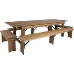 Flash Furniture XA-FARM-7-GG Table Set, Bench