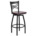 Flash Furniture XU-6F8B-XSWVL-MAHW-GG Bar Stool, Swivel, Indoor