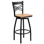 Flash Furniture XU-6F8B-XSWVL-NATW-GG Bar Stool, Swivel, Indoor