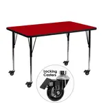 Flash Furniture XU-A2448-REC-RED-T-A-CAS-GG Table, Indoor, Activity