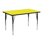 Flash Furniture XU-A2448-REC-YEL-H-A-GG Table, Indoor, Activity