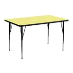 Flash Furniture XU-A2448-REC-YEL-T-A-GG Table, Indoor, Activity