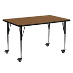 Flash Furniture XU-A2460-REC-OAK-H-A-CAS-GG Table, Indoor, Activity
