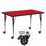 Flash Furniture XU-A2460-REC-RED-H-A-CAS-GG Table, Indoor, Activity