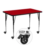 Flash Furniture XU-A3048-REC-RED-T-A-CAS-GG Table, Indoor, Activity