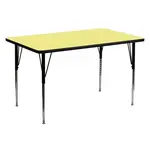 Flash Furniture XU-A3060-REC-YEL-T-A-GG Table, Indoor, Activity