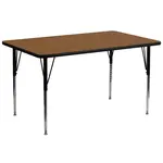 Flash Furniture XU-A3072-REC-OAK-H-A-GG Table, Indoor, Activity