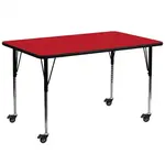 Flash Furniture XU-A3072-REC-RED-H-A-CAS-GG Table, Indoor, Activity