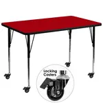 Flash Furniture XU-A3672-REC-RED-T-A-CAS-GG Table, Indoor, Activity
