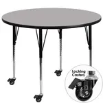 Flash Furniture XU-A42-RND-GY-T-A-CAS-GG Table, Indoor, Activity