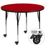Flash Furniture XU-A42-RND-RED-T-A-CAS-GG Table, Indoor, Activity