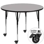 Flash Furniture XU-A48-RND-GY-H-A-CAS-GG Table, Indoor, Activity