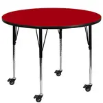 Flash Furniture XU-A48-RND-RED-T-A-CAS-GG Table, Indoor, Activity