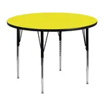 Flash Furniture XU-A48-RND-YEL-H-A-GG Table, Indoor, Activity