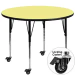 Flash Furniture XU-A48-RND-YEL-T-A-CAS-GG Table, Indoor, Activity