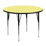 Flash Furniture XU-A48-RND-YEL-T-A-GG Table, Indoor, Activity