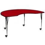 Flash Furniture XU-A4872-KIDNY-RED-T-A-CAS-GG Table, Indoor, Activity