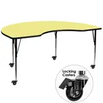 Flash Furniture XU-A4872-KIDNY-YEL-T-A-CAS-GG Table, Indoor, Activity