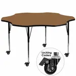 Flash Furniture XU-A60-FLR-OAK-T-A-CAS-GG Table, Indoor, Activity