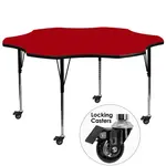 Flash Furniture XU-A60-FLR-RED-T-A-CAS-GG Table, Indoor, Activity