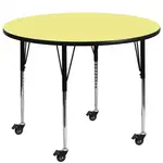 Flash Furniture XU-A60-RND-YEL-T-A-CAS-GG Table, Indoor, Activity