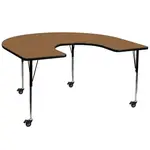 Flash Furniture XU-A6066-HRSE-OAK-T-A-CAS-GG Table, Indoor, Activity