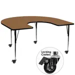 Flash Furniture XU-A6066-HRSE-OAK-T-A-CAS-GG Table, Indoor, Activity