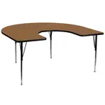 Flash Furniture XU-A6066-HRSE-OAK-T-A-GG Table, Indoor, Activity