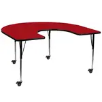 Flash Furniture XU-A6066-HRSE-RED-T-A-CAS-GG Table, Indoor, Activity