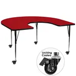 Flash Furniture XU-A6066-HRSE-RED-T-A-CAS-GG Table, Indoor, Activity