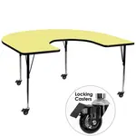 Flash Furniture XU-A6066-HRSE-YEL-T-A-CAS-GG Table, Indoor, Activity