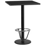 Flash Furniture XU-BLKTB-2424-TR18B-3CFR-GG Table, Indoor, Bar Height