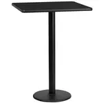 Flash Furniture XU-BLKTB-2424-TR18B-GG Table, Indoor, Bar Height