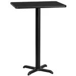 Flash Furniture XU-BLKTB-2430-T2222B-GG Table, Indoor, Bar Height