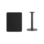 Flash Furniture XU-BLKTB-2430-TR18-GG Table, Indoor, Dining Height
