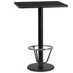 Flash Furniture XU-BLKTB-2430-TR18B-3CFR-GG Table, Indoor, Bar Height