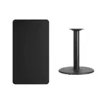 Flash Furniture XU-BLKTB-2442-TR24-GG Table, Indoor, Dining Height