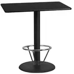 Flash Furniture XU-BLKTB-2442-TR24B-4CFR-GG Table, Indoor, Bar Height
