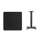 Flash Furniture XU-BLKTB-3030-T2222-GG Table, Indoor, Dining Height