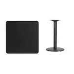 Flash Furniture XU-BLKTB-3030-TR18-GG Table, Indoor, Dining Height
