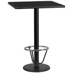 Flash Furniture XU-BLKTB-3030-TR18B-3CFR-GG Table, Indoor, Bar Height