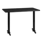Flash Furniture XU-BLKTB-3042-T0522-GG Table, Indoor, Dining Height