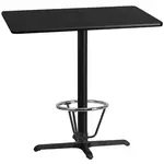 Flash Furniture XU-BLKTB-3042-T2230B-3CFR-GG Table, Indoor, Bar Height