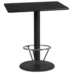 Flash Furniture XU-BLKTB-3042-TR24B-4CFR-GG Table, Indoor, Bar Height