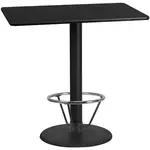 Flash Furniture XU-BLKTB-3048-TR24B-4CFR-GG Table, Indoor, Bar Height