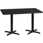 Flash Furniture XU-BLKTB-3060-T2222-GG Table, Indoor, Dining Height