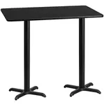 Flash Furniture XU-BLKTB-3060-T2222B-GG Table, Indoor, Bar Height