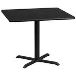 Flash Furniture XU-BLKTB-3636-T3030-GG Table, Indoor, Dining Height