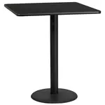 Flash Furniture XU-BLKTB-3636-TR24B-GG Table, Indoor, Bar Height