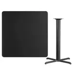 Flash Furniture XU-BLKTB-4242-T3333B-GG Table, Indoor, Bar Height
